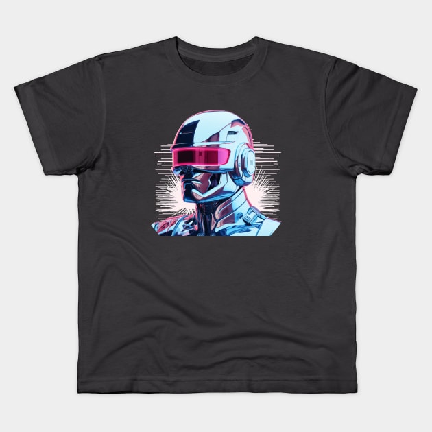 Vaporwave RoboCop Kids T-Shirt by VCRMOS